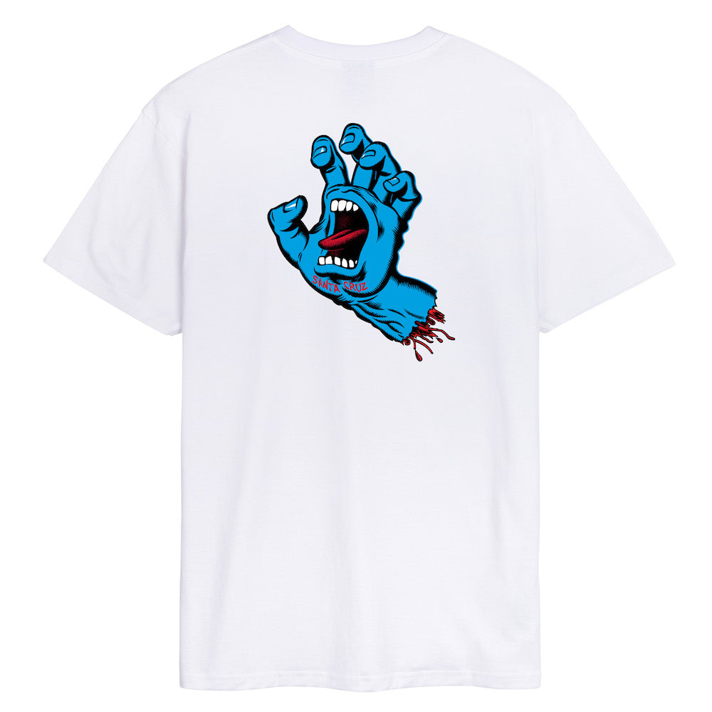 SANTA CRUZ TEE SHIRT SCREAMING HAND CHEST White