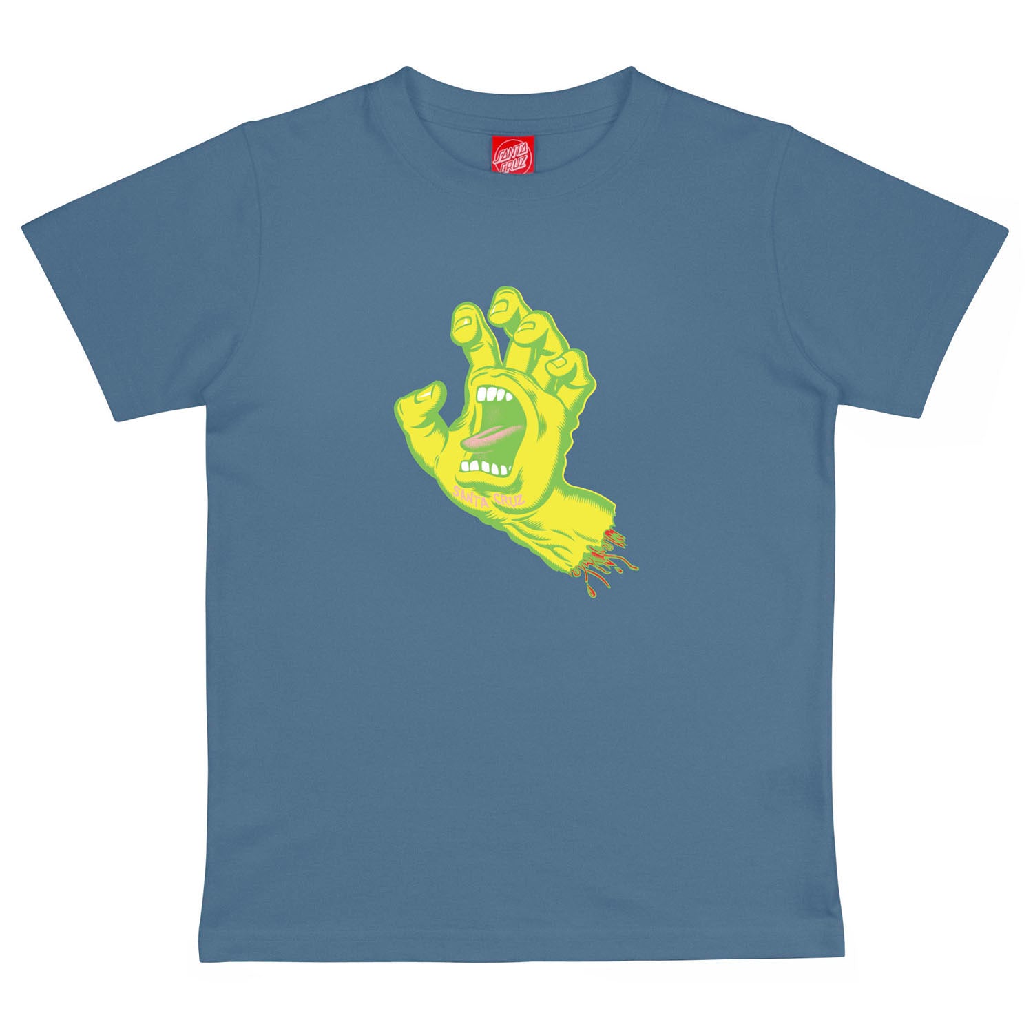 SANTA CRUZ TEE SHIRT JUNIOR SCREAMING HAND Dusty Blue