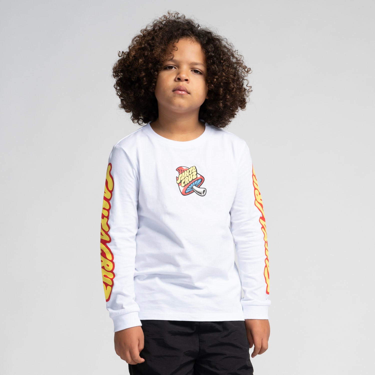 SANTA CRUZ L/S TEE SHIRT JUNIOR TOADSTOOL DOT White