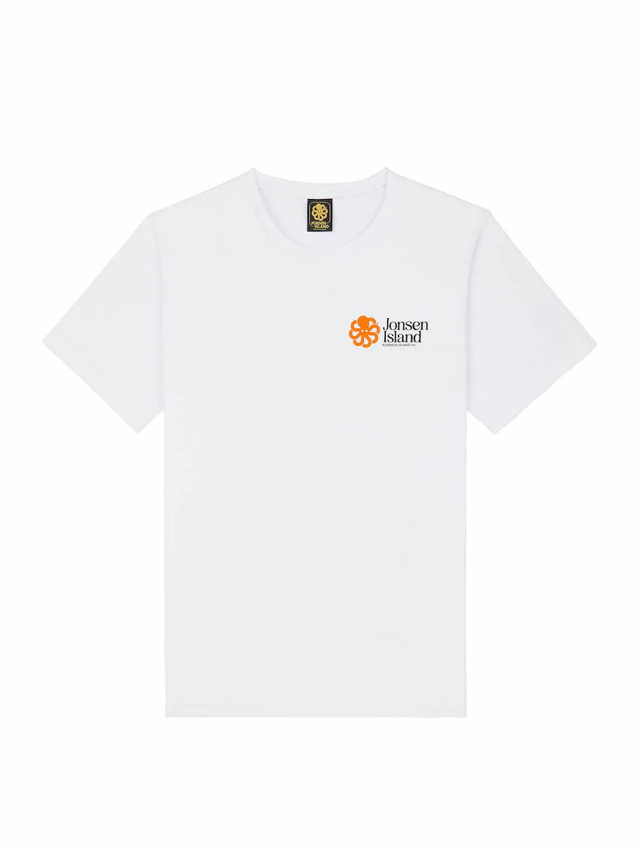 JONSEN ISLAND T-SHIRT CLASSIC ORANGE SKISHOP White