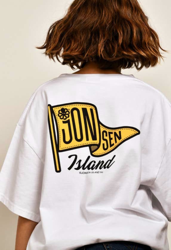 JONSEN ISLAND T-SHIRT CONFORT FLAG COLOR White