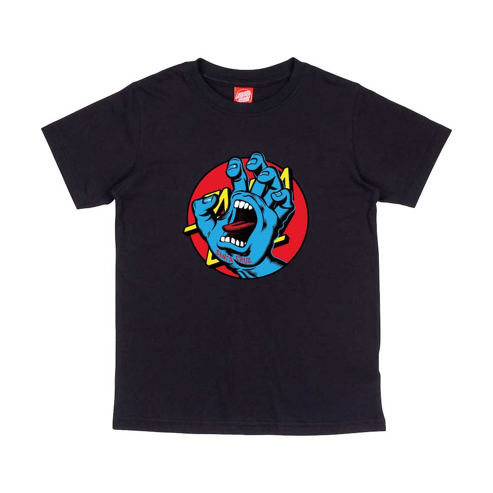 SANTA CRUZ ENFANT TEE SHIRT HAND DOT FRONT Black