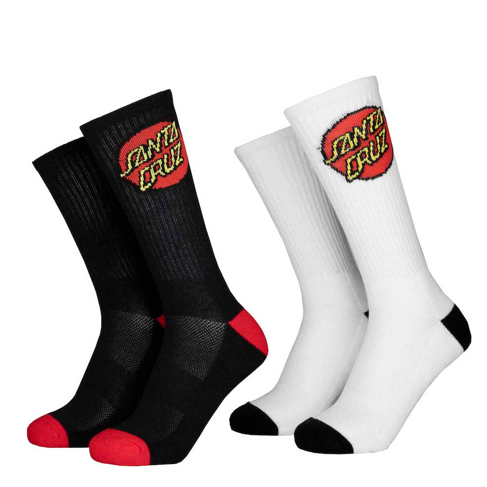 SANTA CRUZ ENFANT CHAUSSETTES CLASSIC DOT SOCKS (2 PACK) White/Black