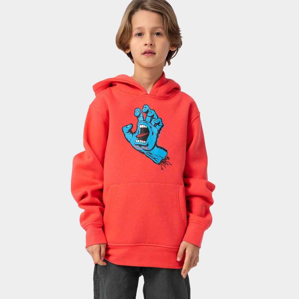 SANTA CRUZ ENFANT HOODIE SCREAMING HAND Bright Red