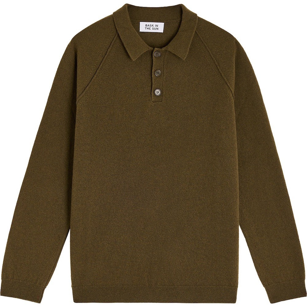 BASK IN THE SUN PULL POLO AUSTIN olive