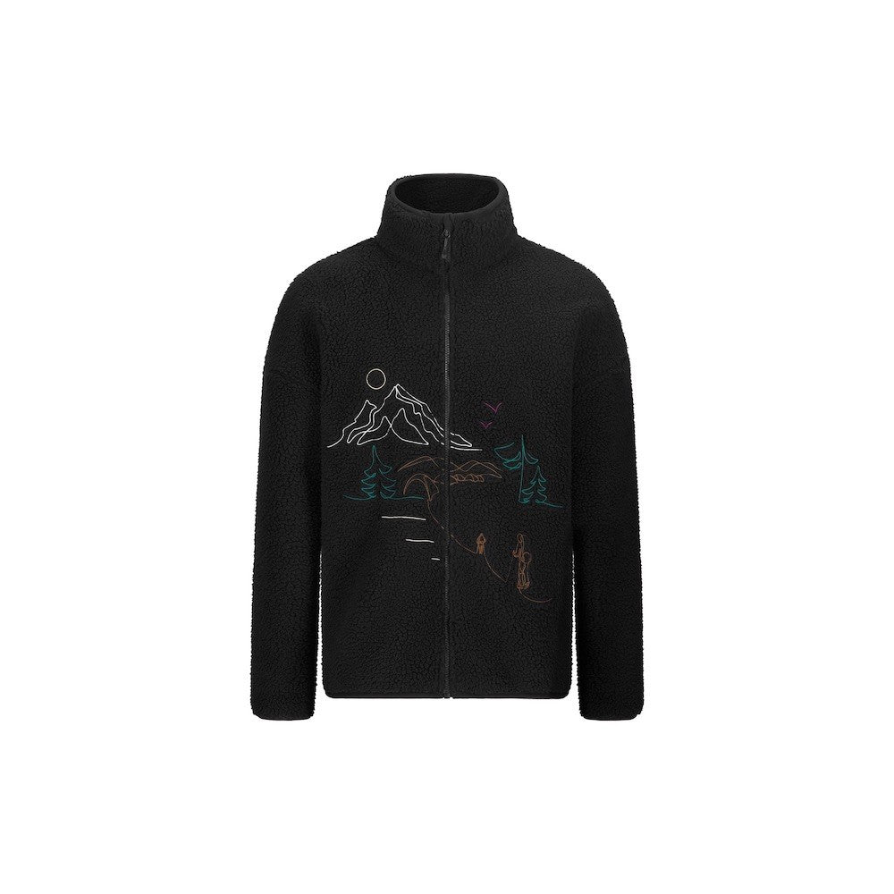 PICTURE SWEAT SHERPA HAFDALS EMB ZIP FLEECE Black