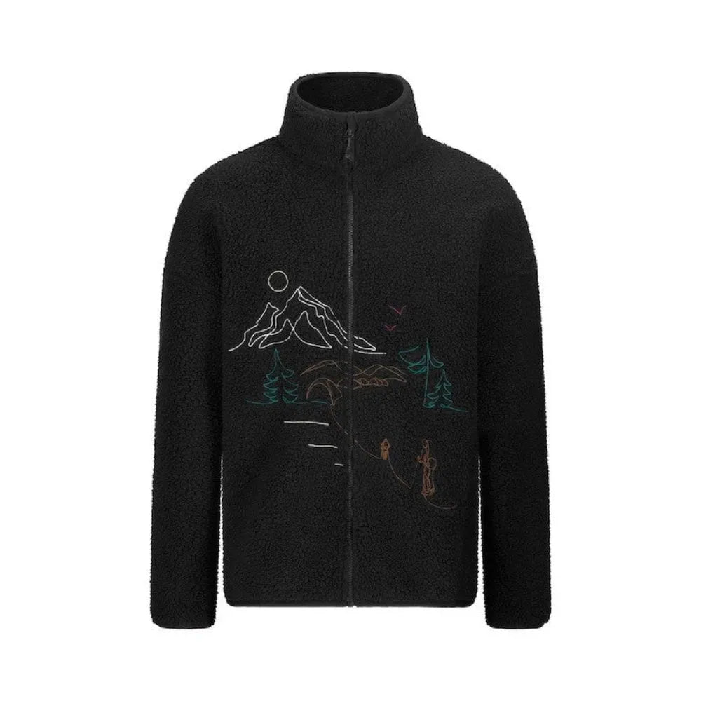 PICTURE SWEAT SHERPA HAFDALS EMB ZIP FLEECE Black