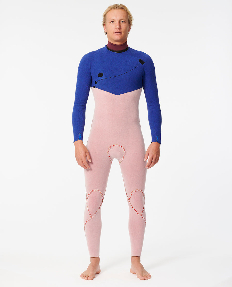 RIP CURL FLASHBOMB 3/2 mm ZIP FREE Maroon