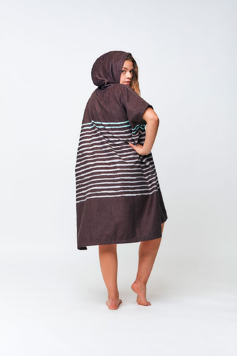 AFTER PONCHO SAILOR STRIPES black