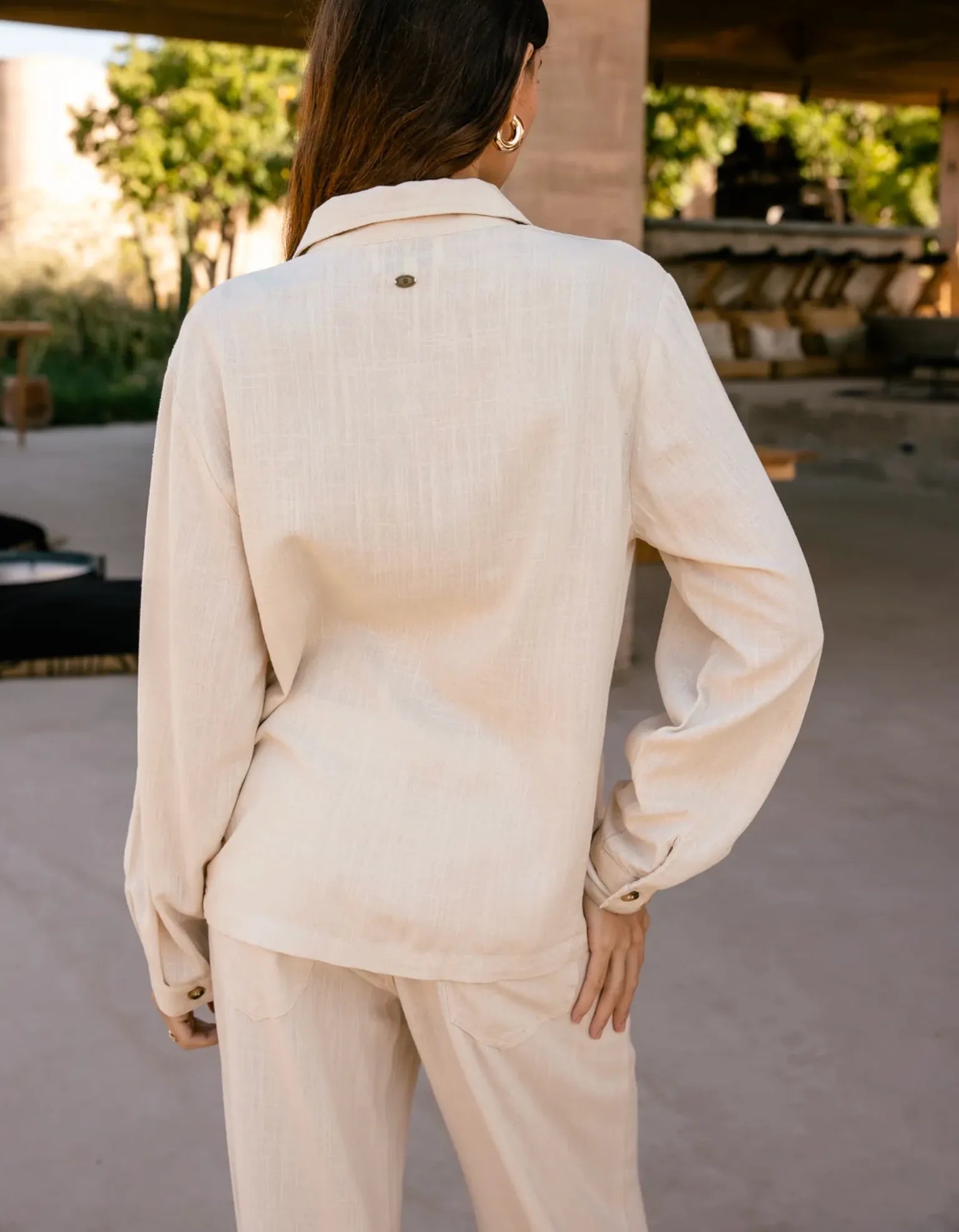 FREEMAN T.PORTER VESTE CLEO PLAIN Linen Macadamia