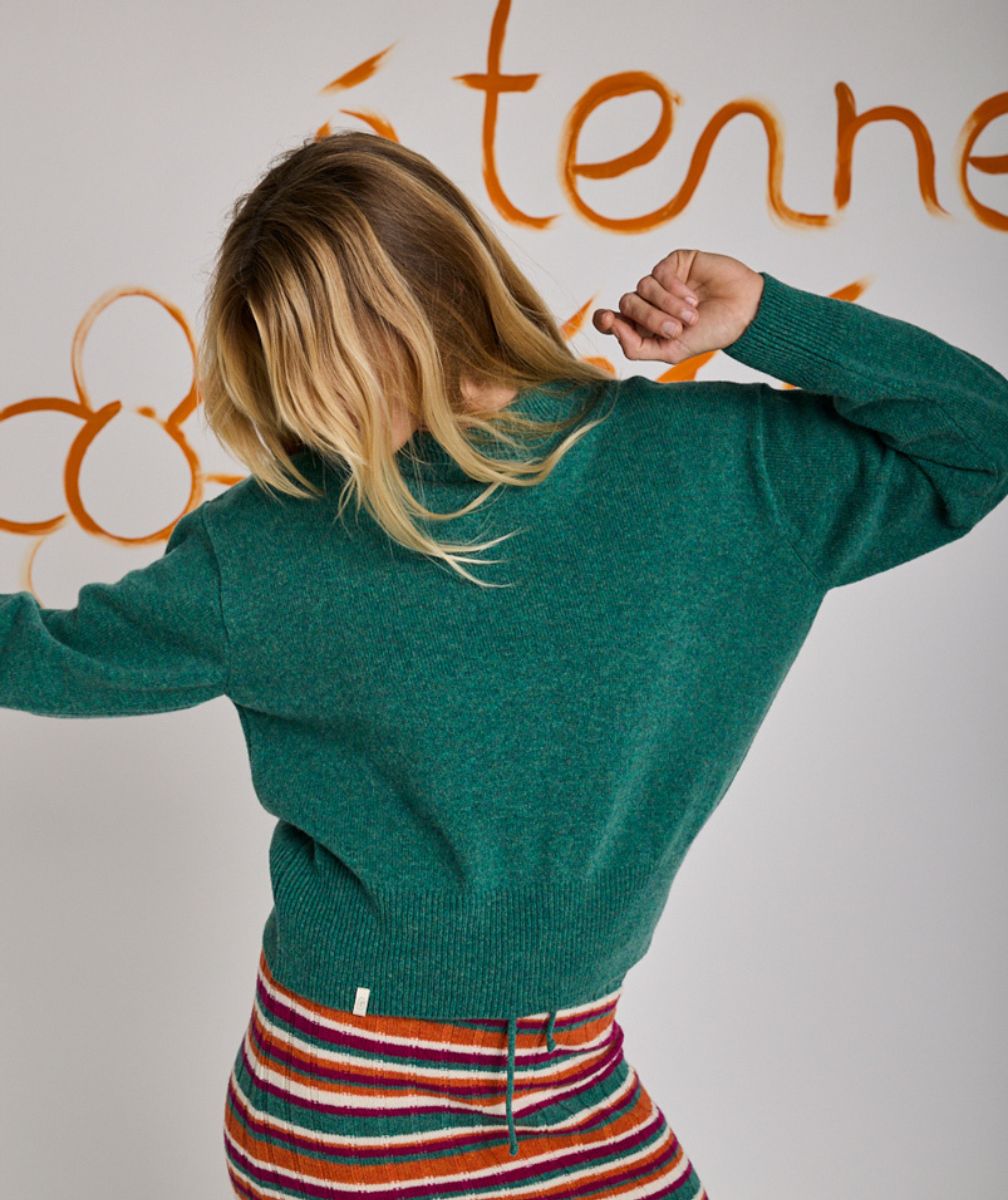 GRAINE PULL LAINE SAVEUR vert foret