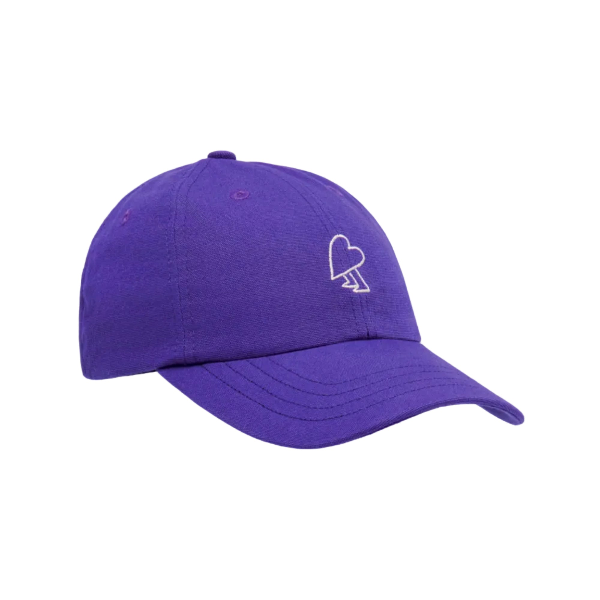 casquette Bask in the Sun Heart purple en coton biologique avec cœur brodé design Max Blackmore