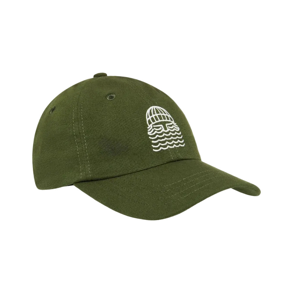 casquette Bask in the Sun To the Sea olive en coton biologique avec logo brodé
