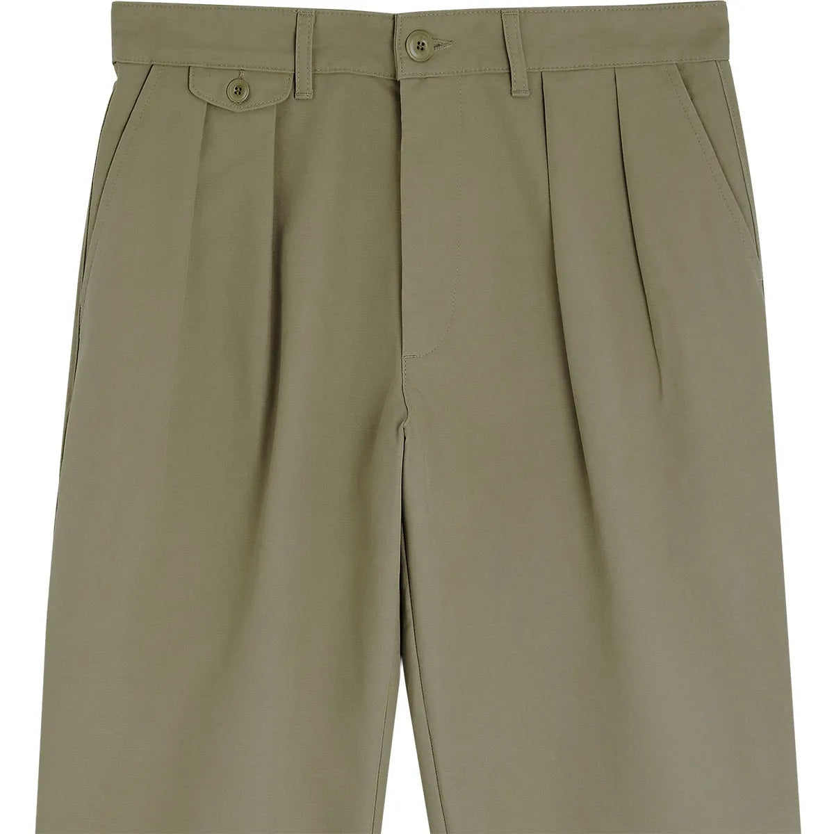 Pantalon surfwear Bask in the Sun Izaro coloris Almond, détail de la taille et des doubles plis avant