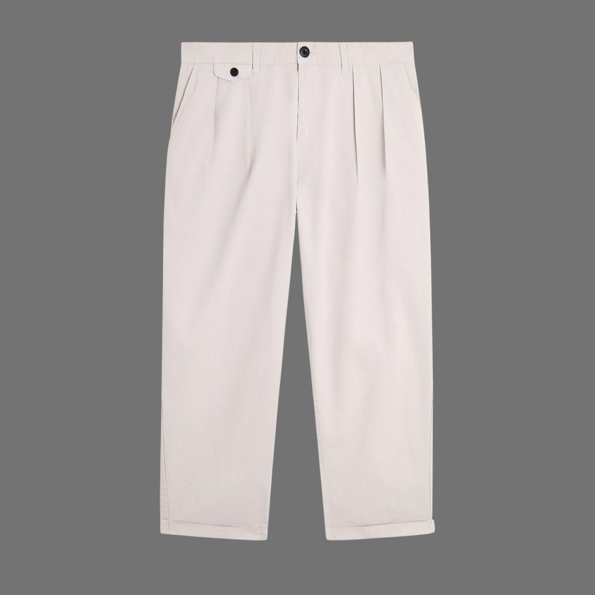 pantalon izaro large a pince blanc pour homme bask in the sun