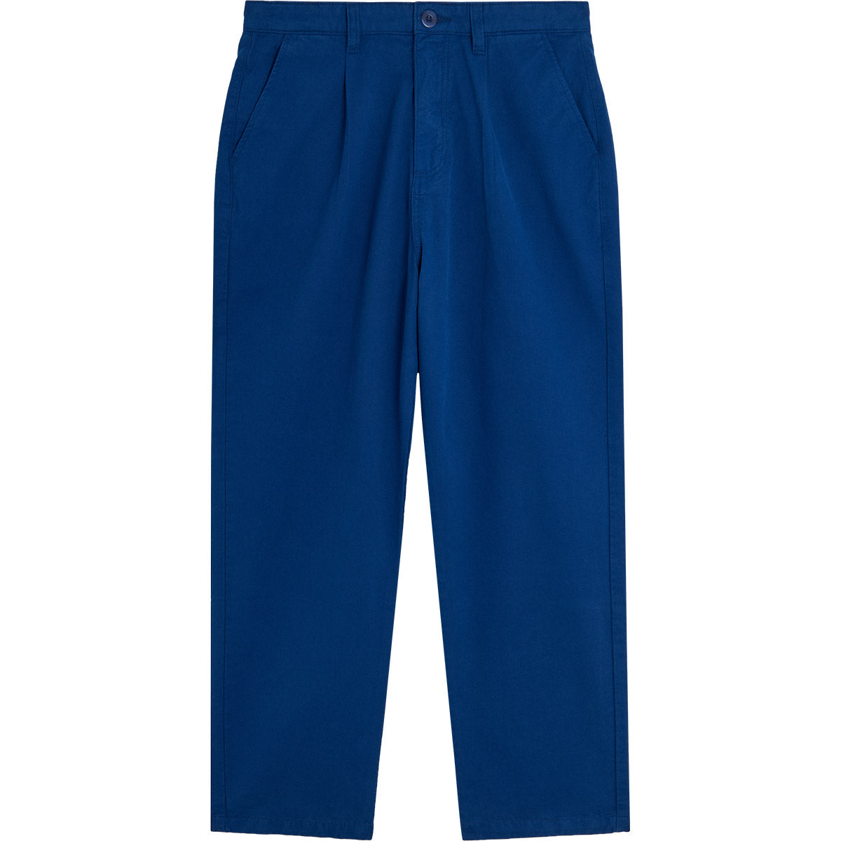pantalon maguro bleu pour homme oversize a pince vue de face a plat bask in the sun