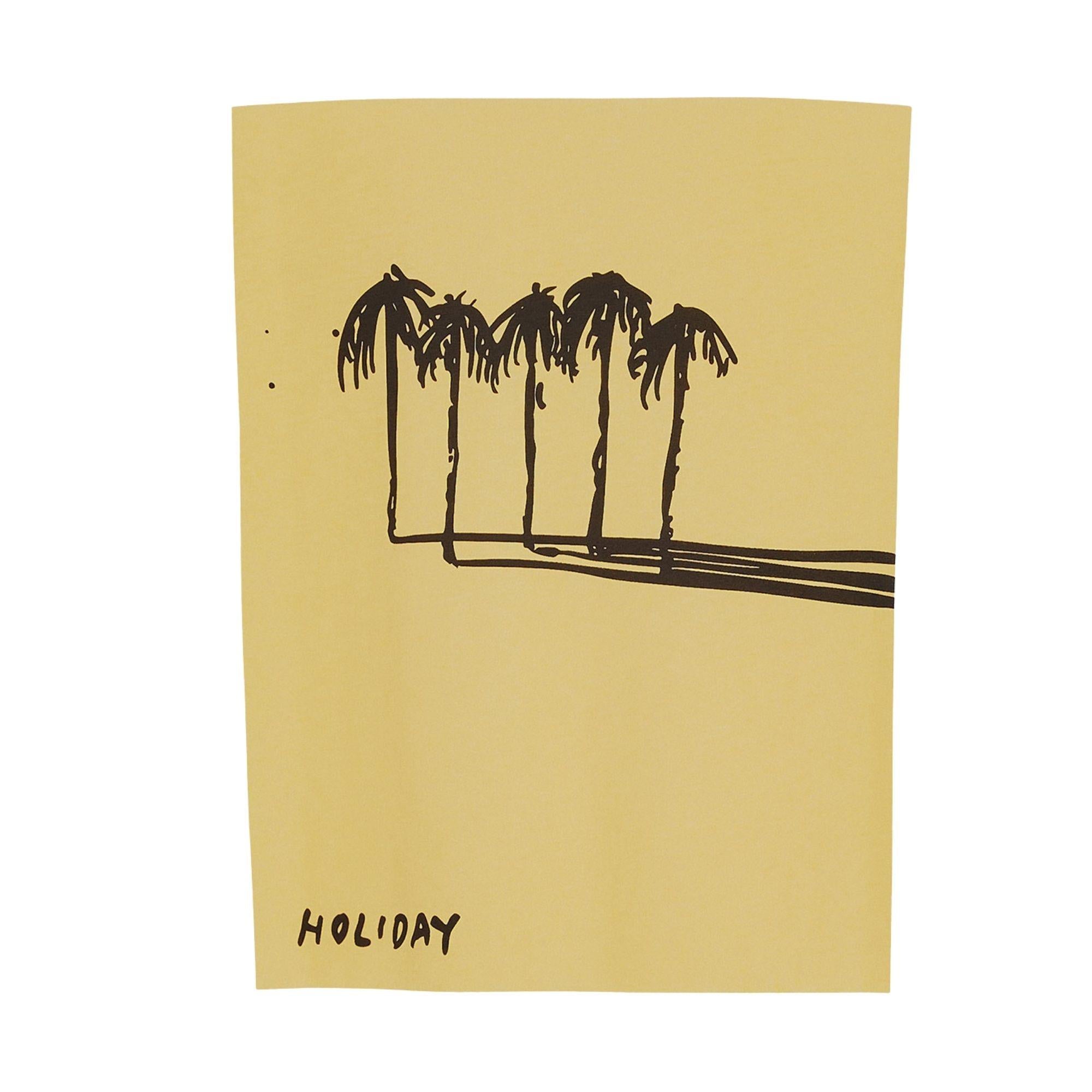 dessin palmier minimaliste et ombre de paul mcneil avec mot holiday
