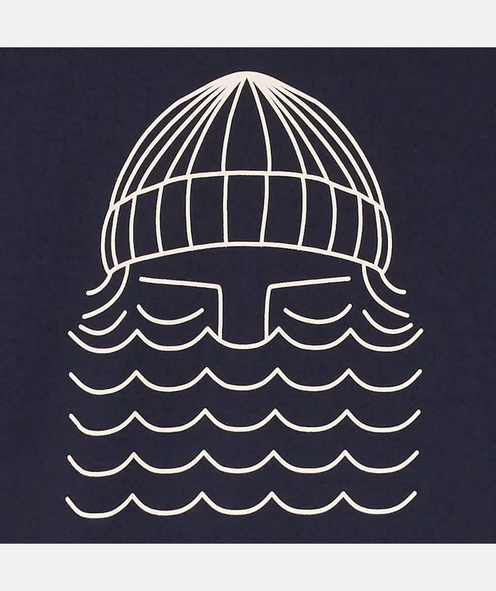 BASK IN THE SUN TEE SHIRT TO THE SEA navy