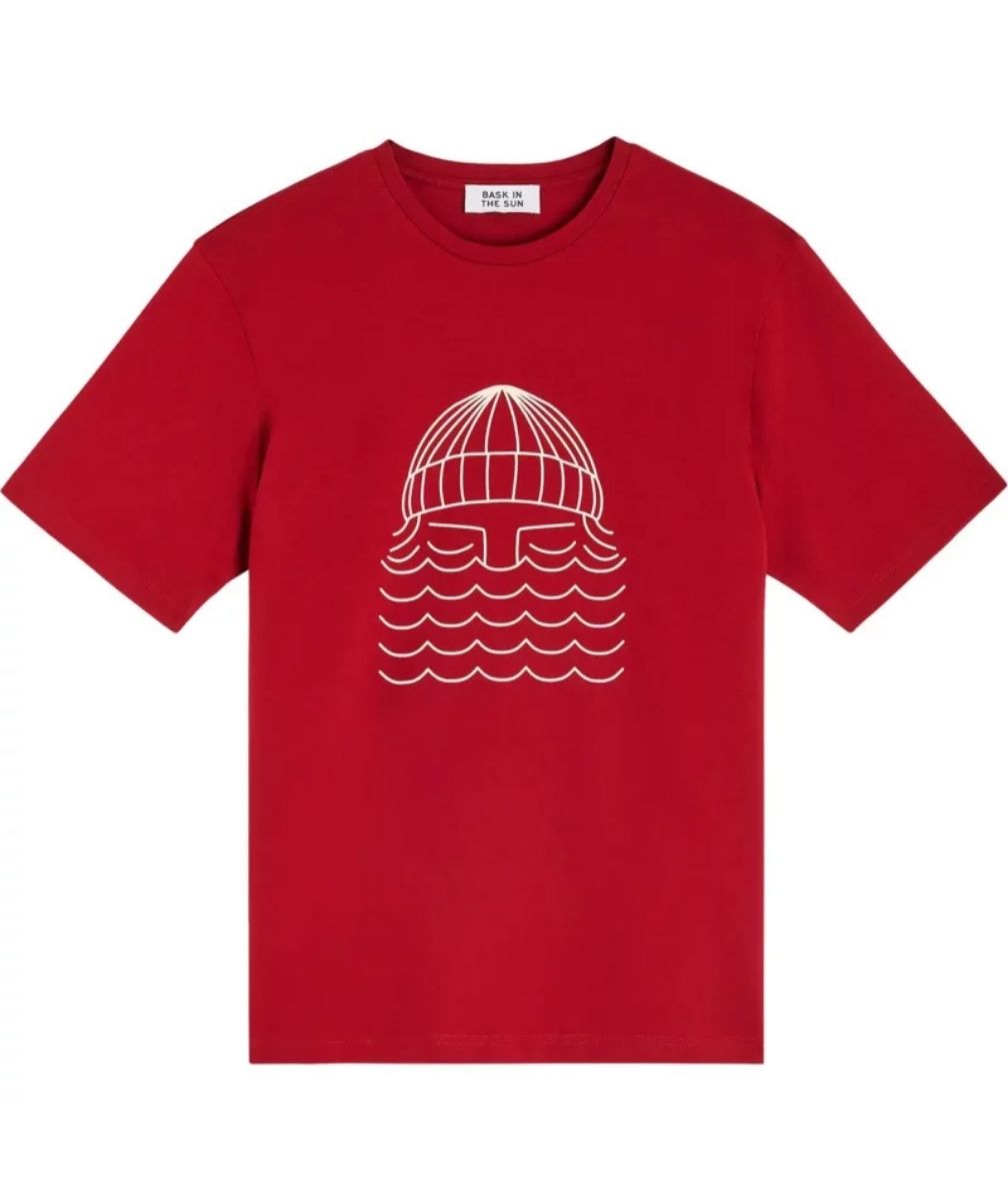 BASK IN THE SUN TEE SHIRT TO THE SEA Cognac