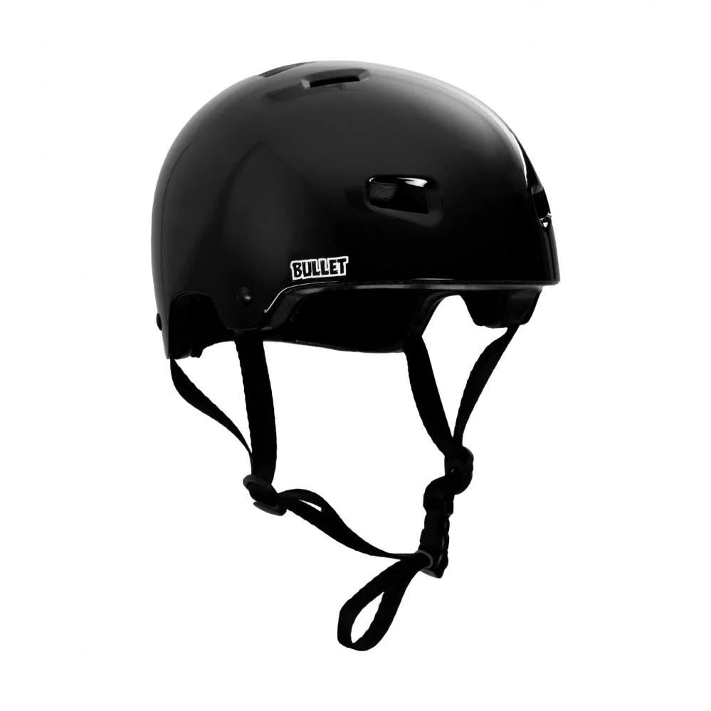 casque skate santa cruz main bleue pour enfant noir vue profil