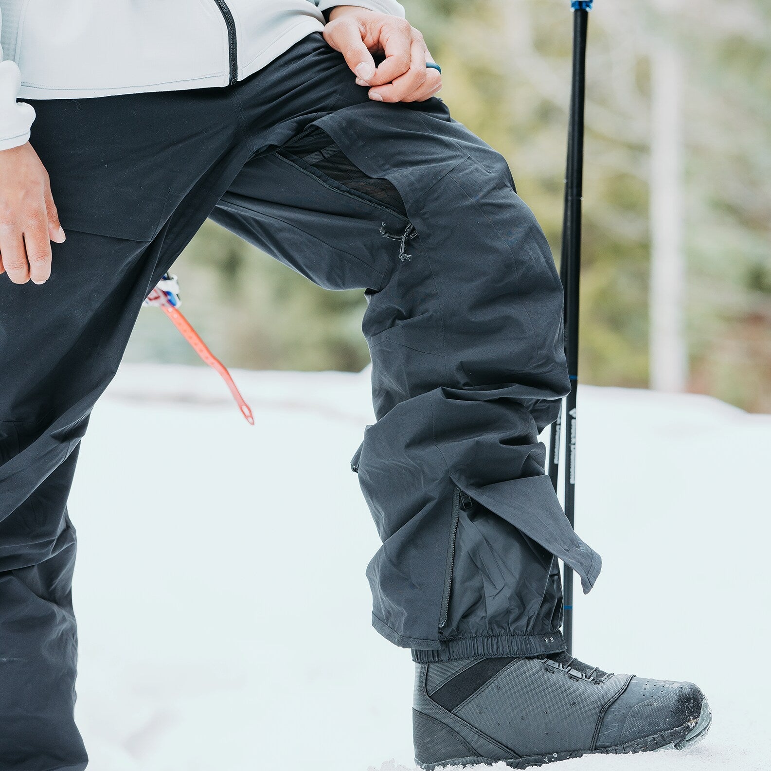 multiples zip du pantalon de ski
