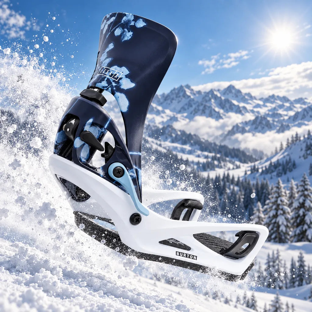 fixation step on lexa x snowboard freestyle re flex burton pour femme posée dans la neige