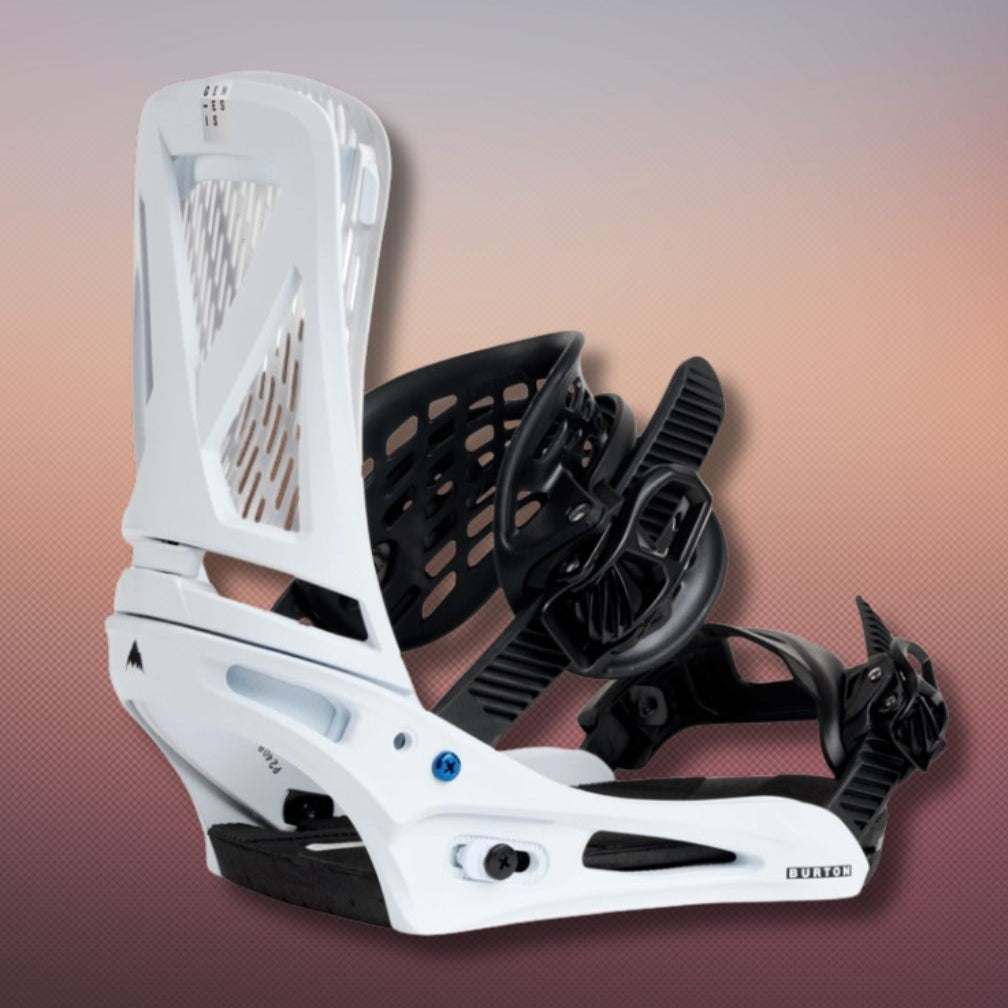 Fixation snowboard Burton Genesis Re:Flex homme vue latérale réglages straps carving freeride