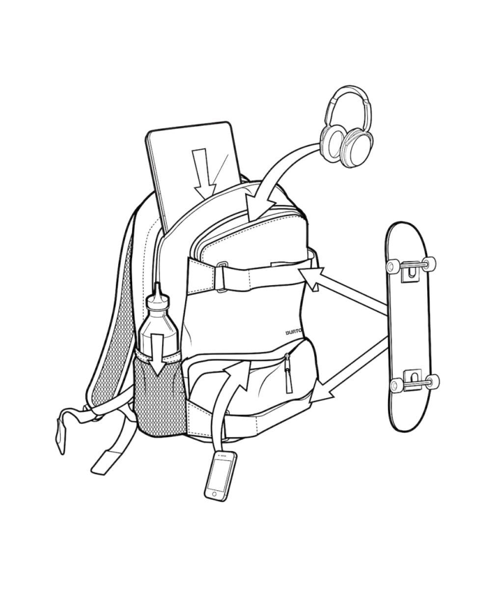 BURTON SAC A DOS TREBLE YELL 21L BACKPACK True Black