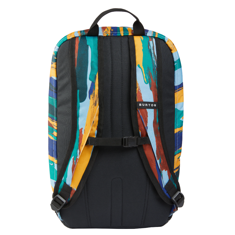 sac burton distortion mulicolore vue de dos avec sangles épaules rembourées et sangle sternum