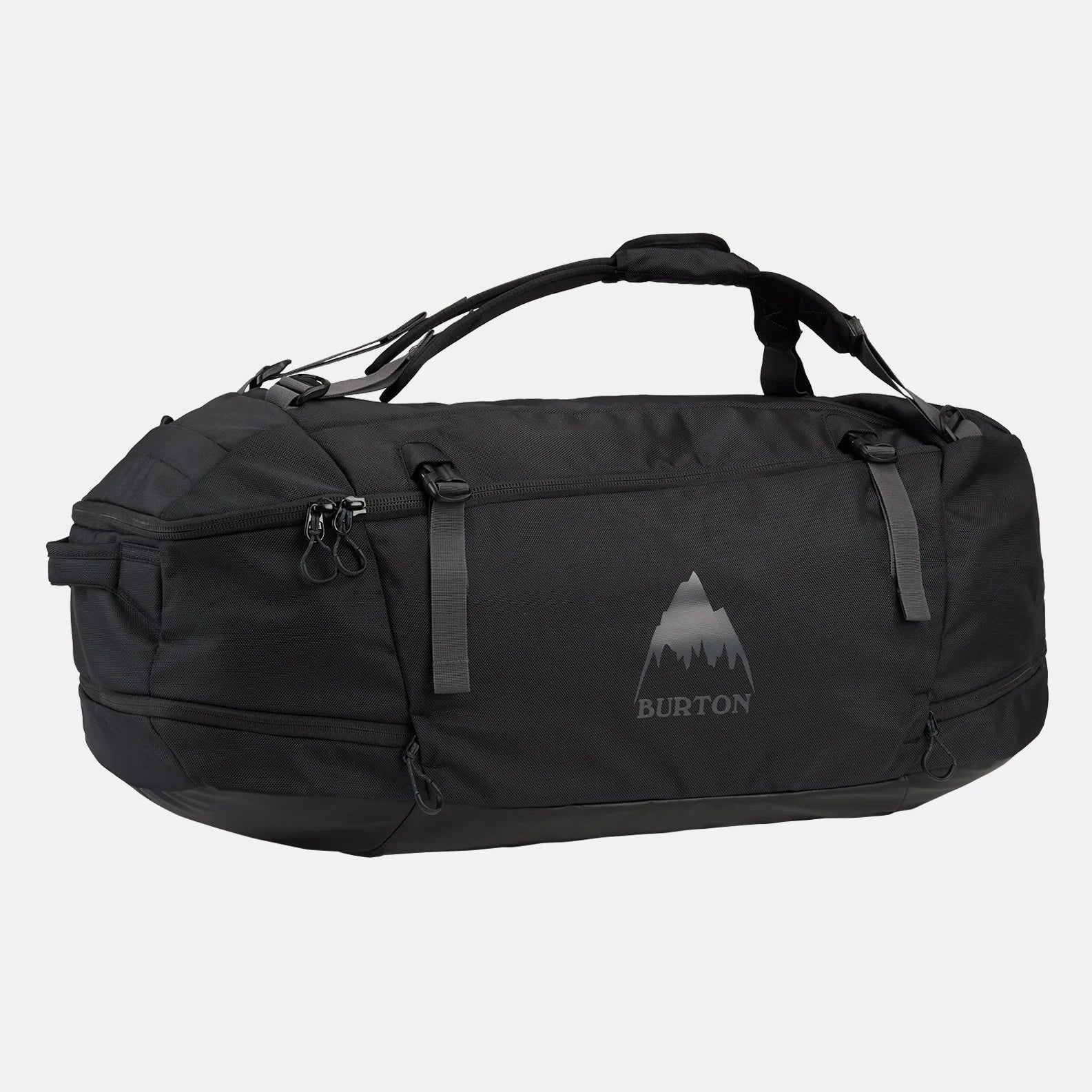 Sac Burton Multipath Duffel 90L Black avec grand volume, poignées supérieures et poches zippées