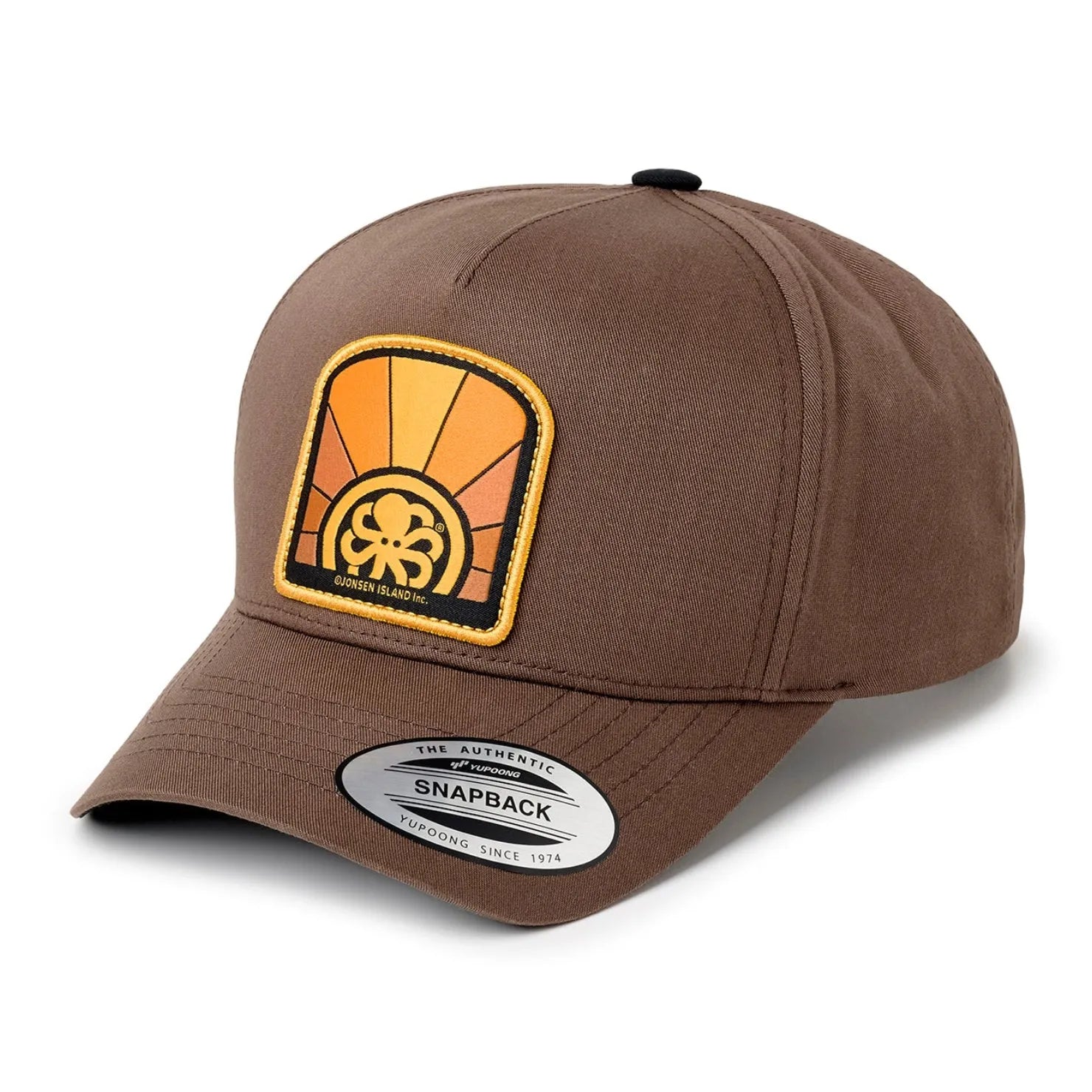 casquette marron avec logo orange jonsen omnia sol