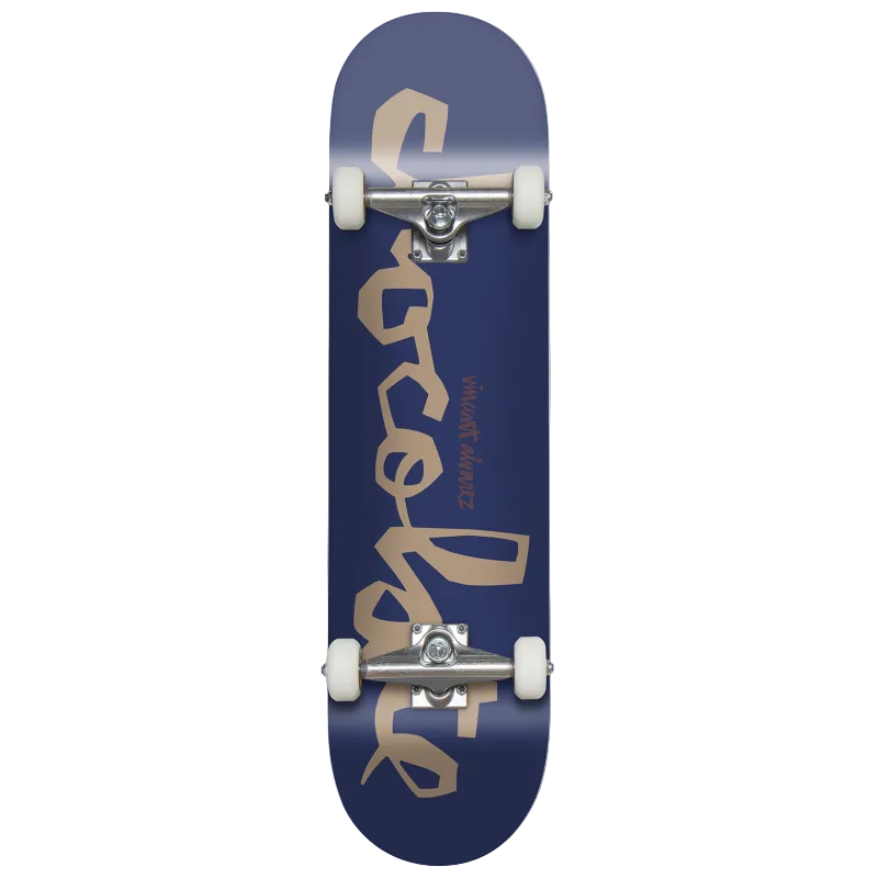 skate chocolate complet 8.25 bleu avec nscription dorée chocolate