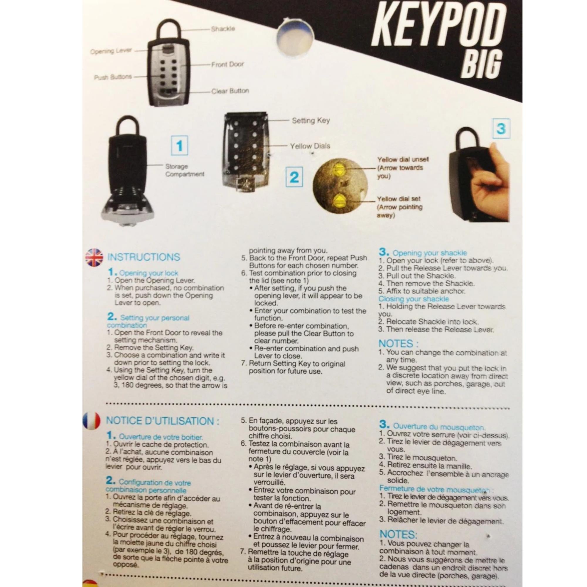 Fiche technique et caractéristiques du coffre à clés Surf System Big