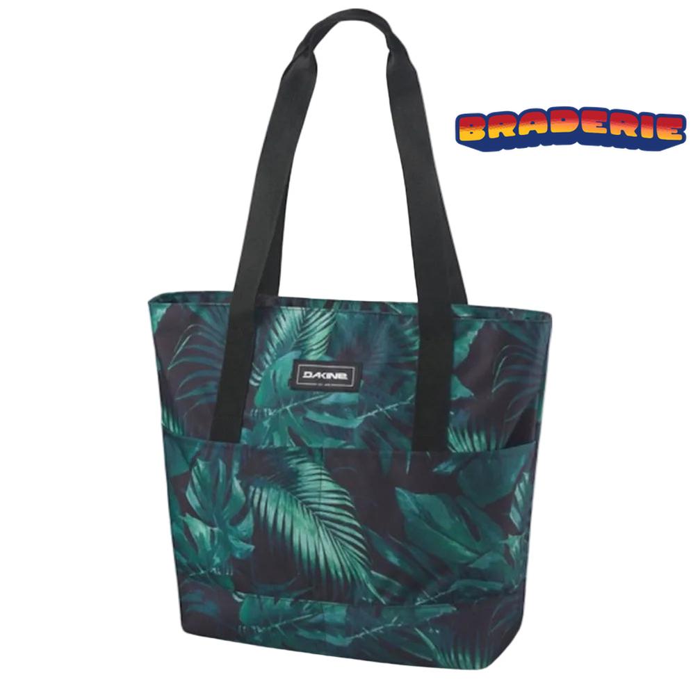 sac de plage dakine vert avec fleurs tropicales