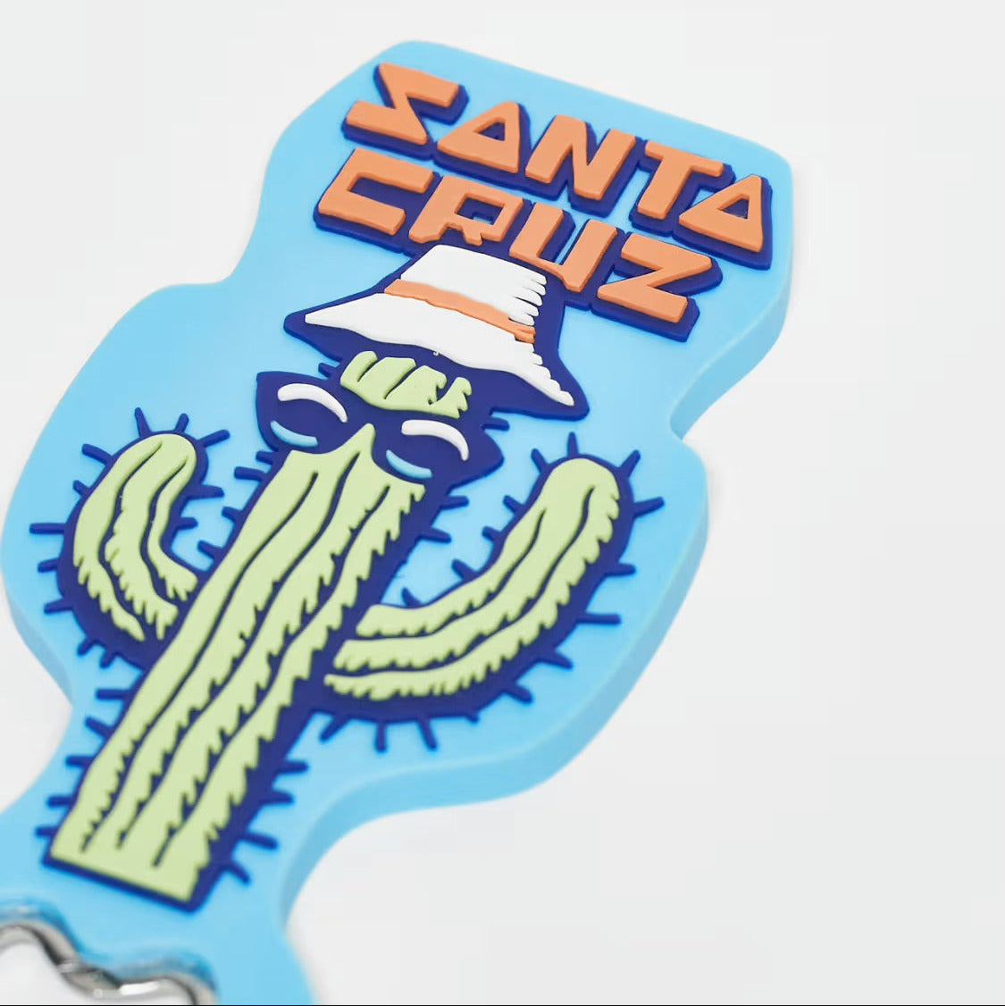zoom sur le cactus vert et logo santa cruz orange