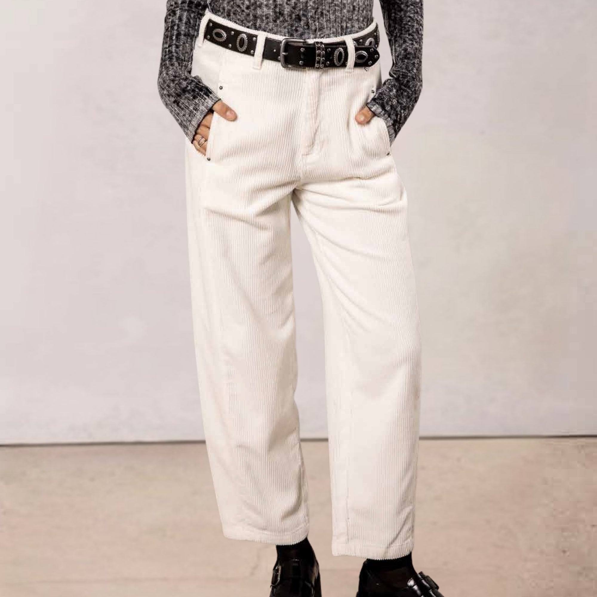 FREEMAN T.PORTER PANTALON ROSALIA VELUTO egret