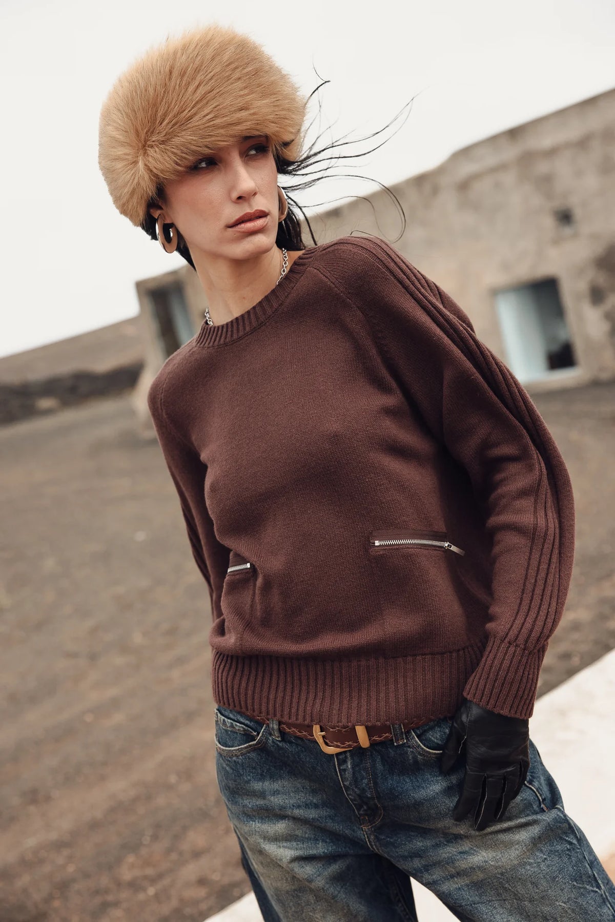 FREEMAN T.PORTER PULL PELSON chocolate