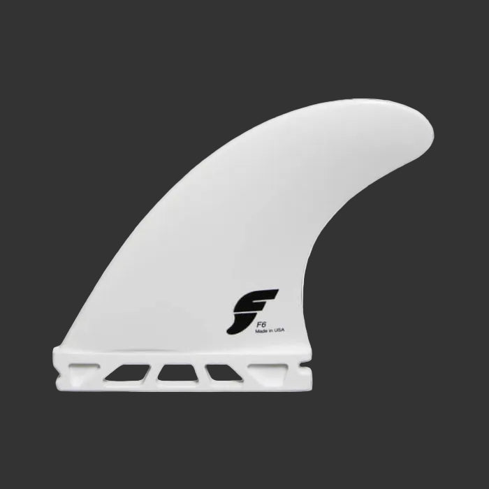 aileron de surf blanc f6 futures fins vue de face
