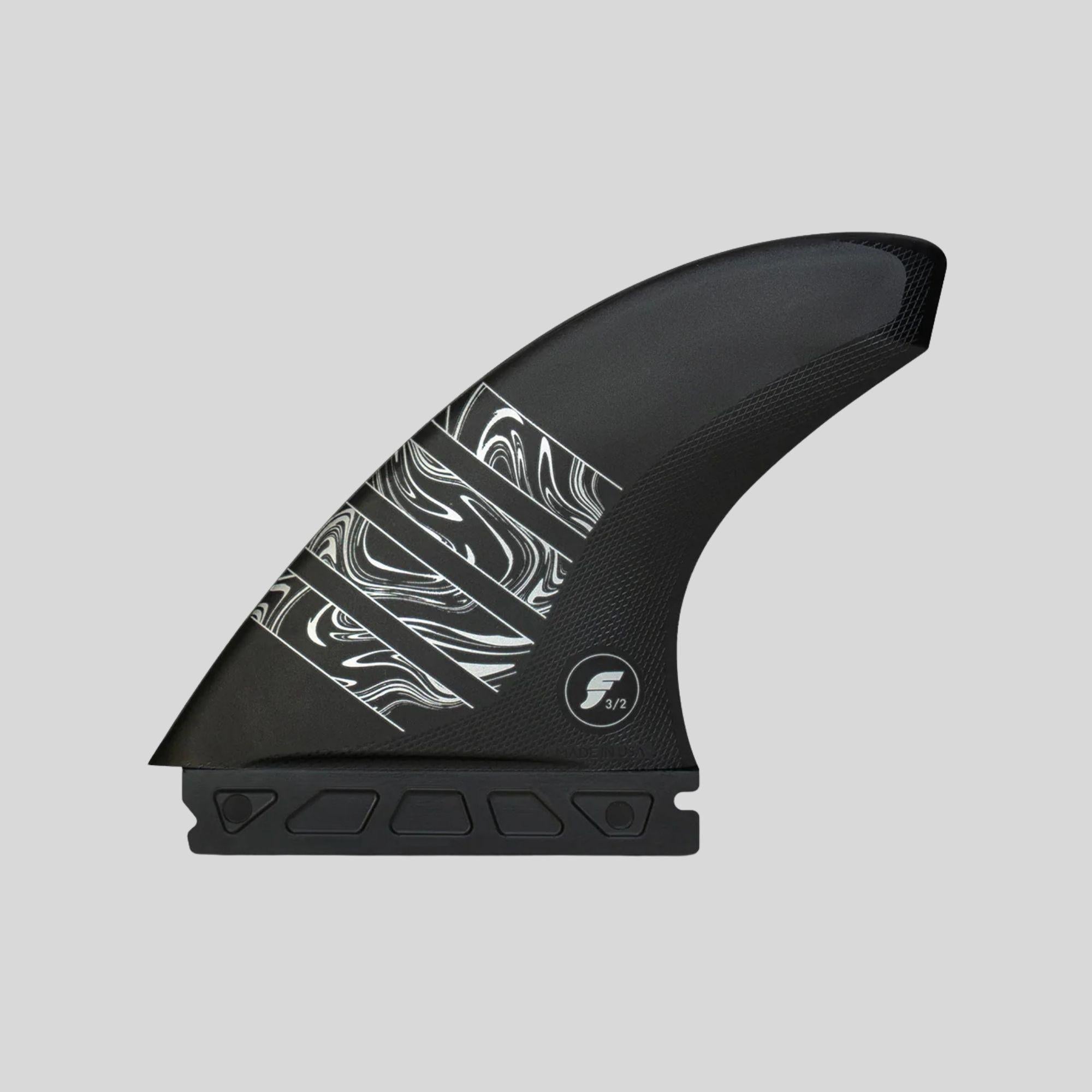 aileron pour surf futures noir et argent