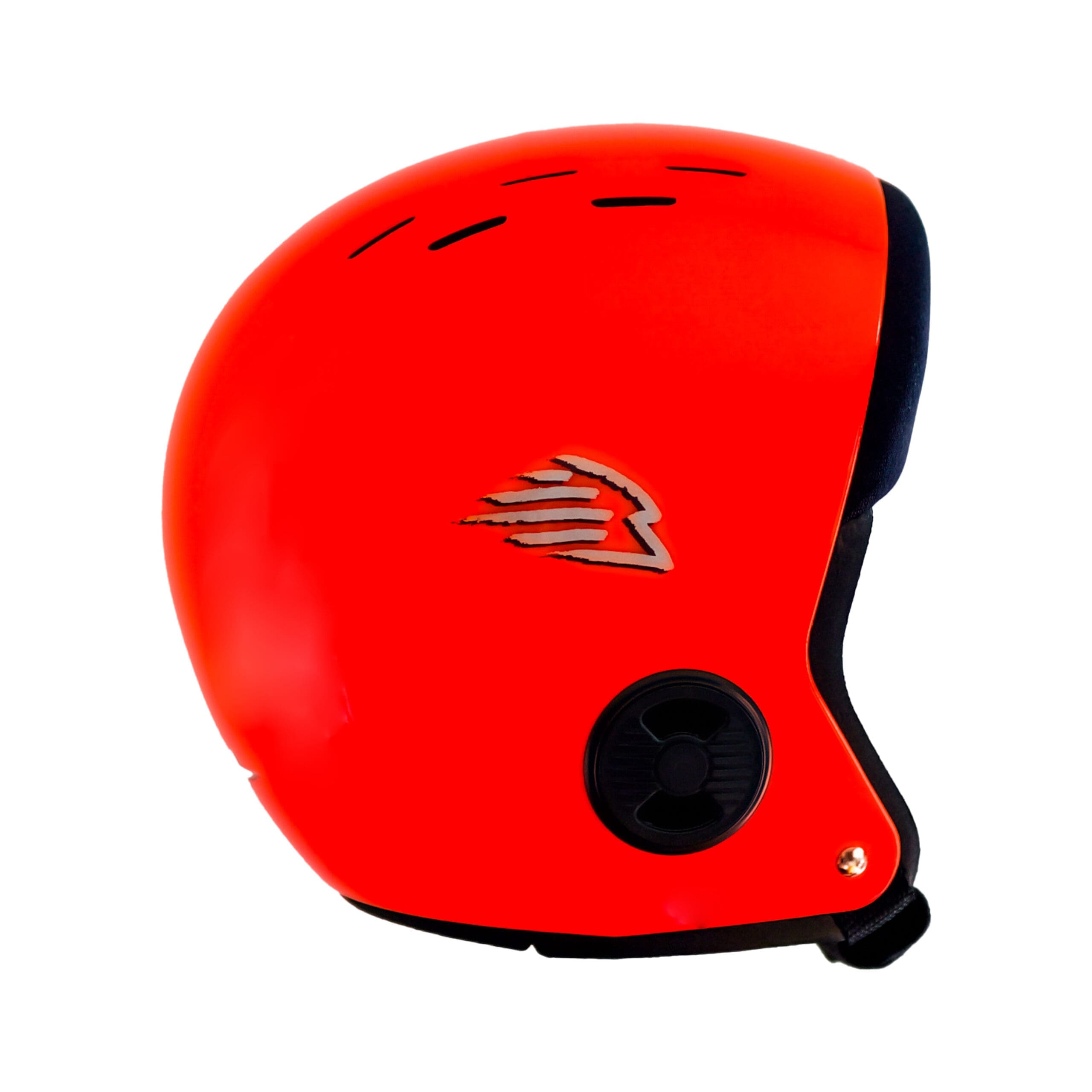Profil droit du casque GATH NEO HAT orange avec coque enveloppante et logo latéral