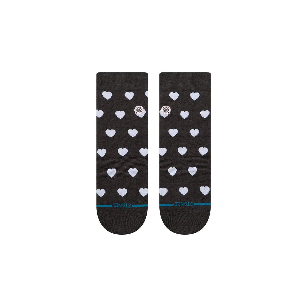 STANCE CHAUSSETTES QUARTER HEARTS LOWRIDER Charcoal-vue-face-Massilia Surf Shop