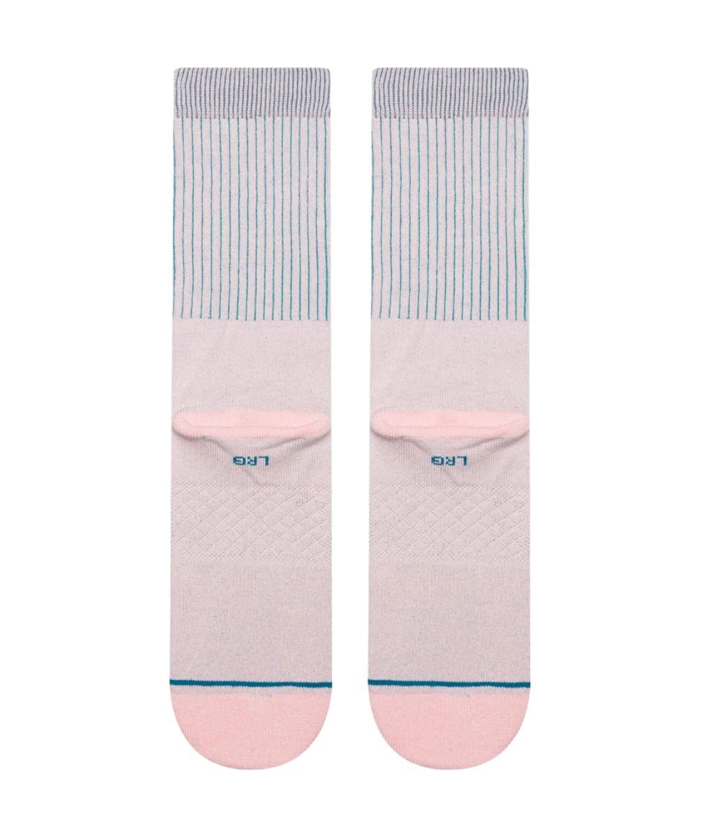 Vue arrière des chaussettes Stance Jigglypuff crew avec talon et zone de confort sous le pied