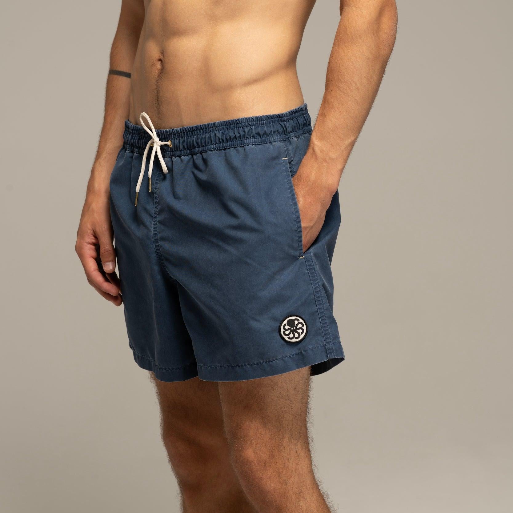 boardshort surf homme navy Jonsen Island Sperone porté taille elastique avec cordon plage