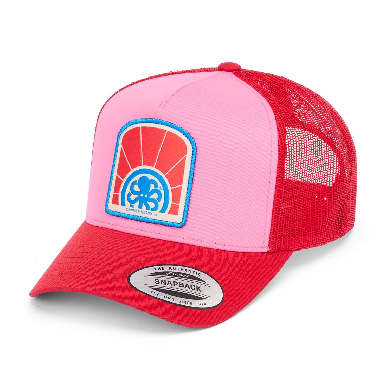 casquette jonsen island Rose détail logo