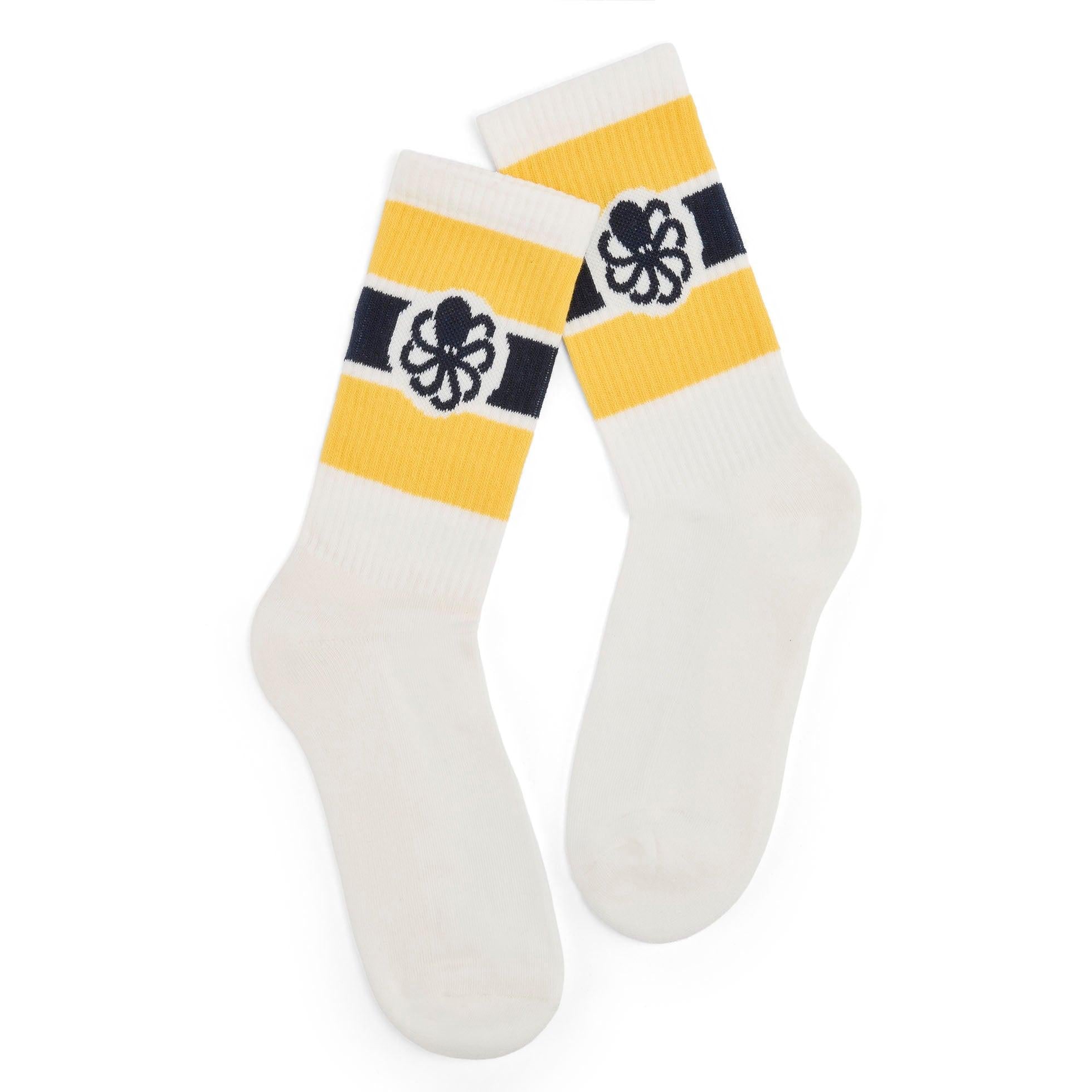 JONSEN ISLAND CHAUSSETTES SOCK CAMPUS Yellow détail logo