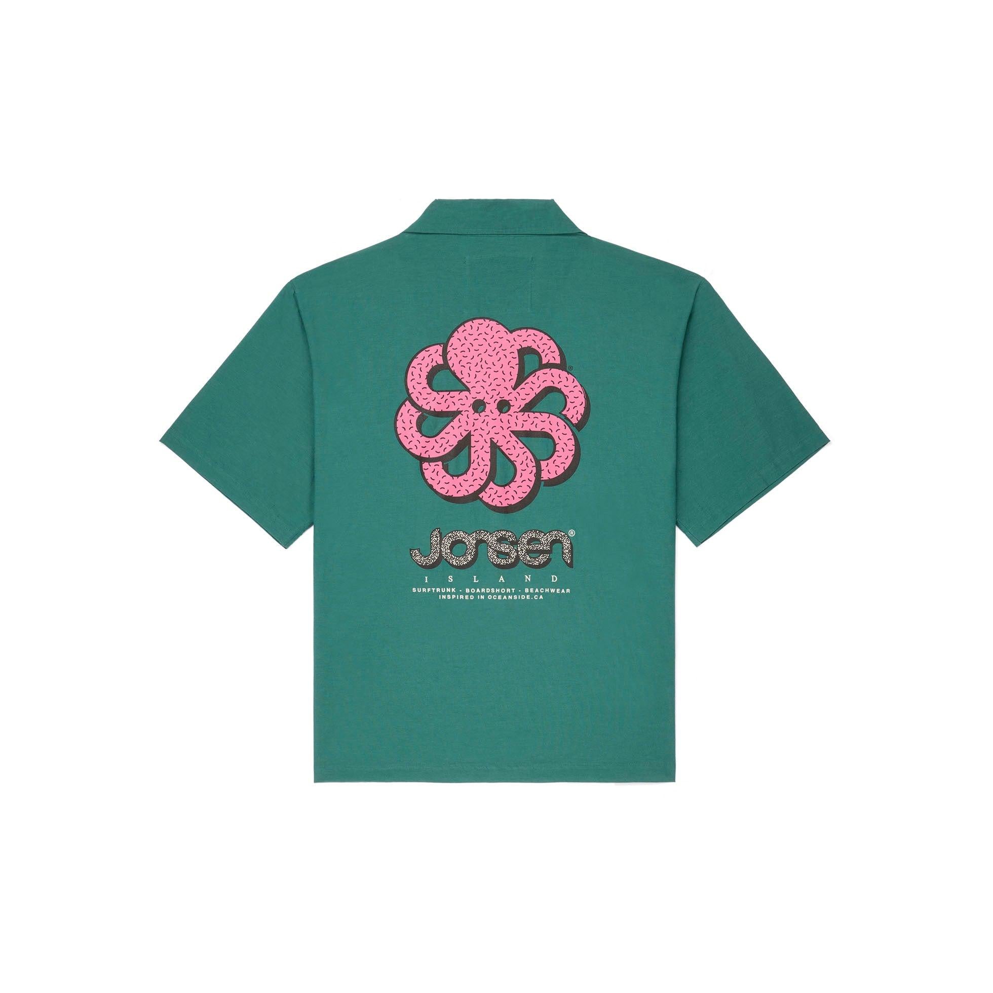 JONSEN ISLAND CHEMISE SUMMER SHIRT Green détail logo