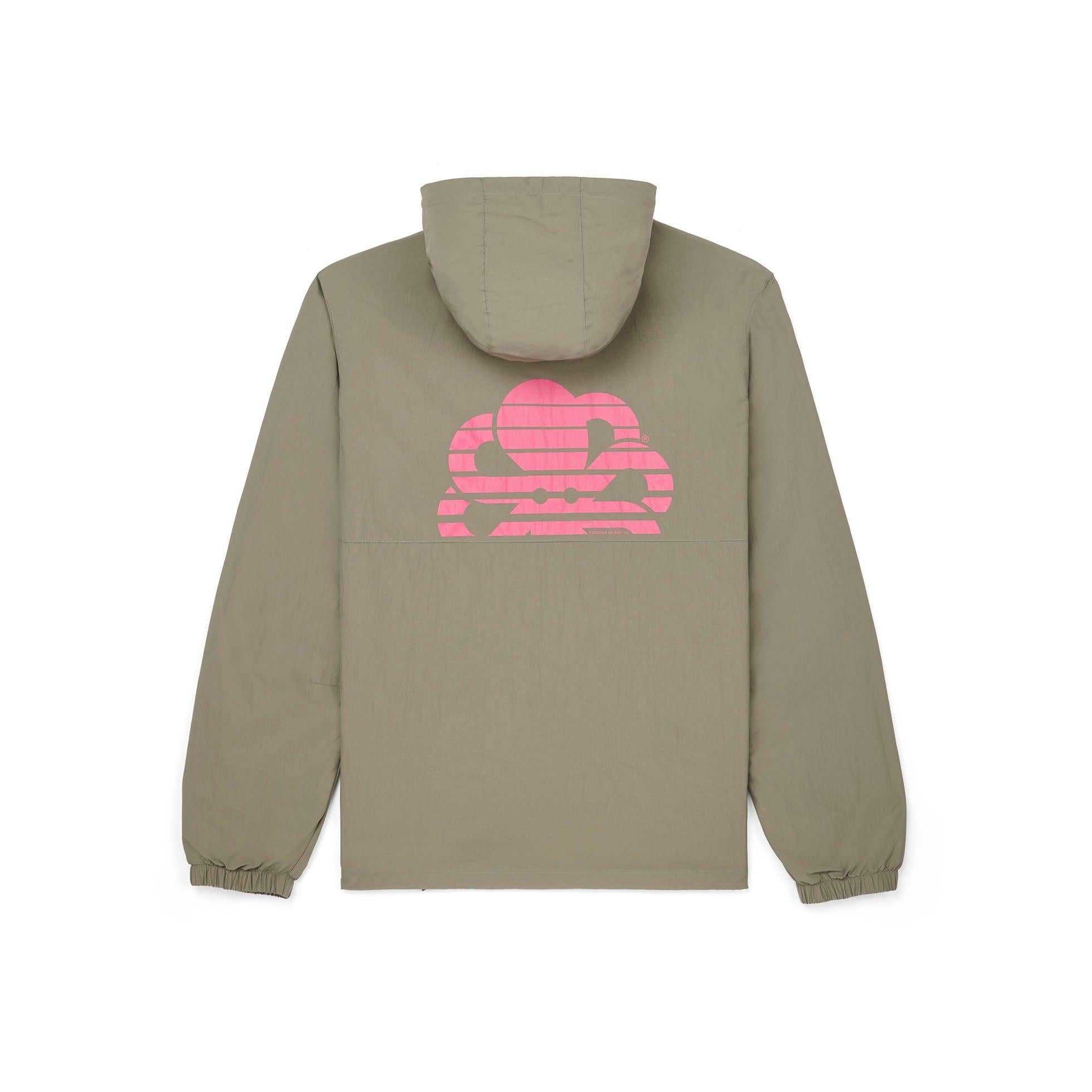 JONSEN ISLAND COUPE VENT WINDBREAKER Kaki à plat vue dos