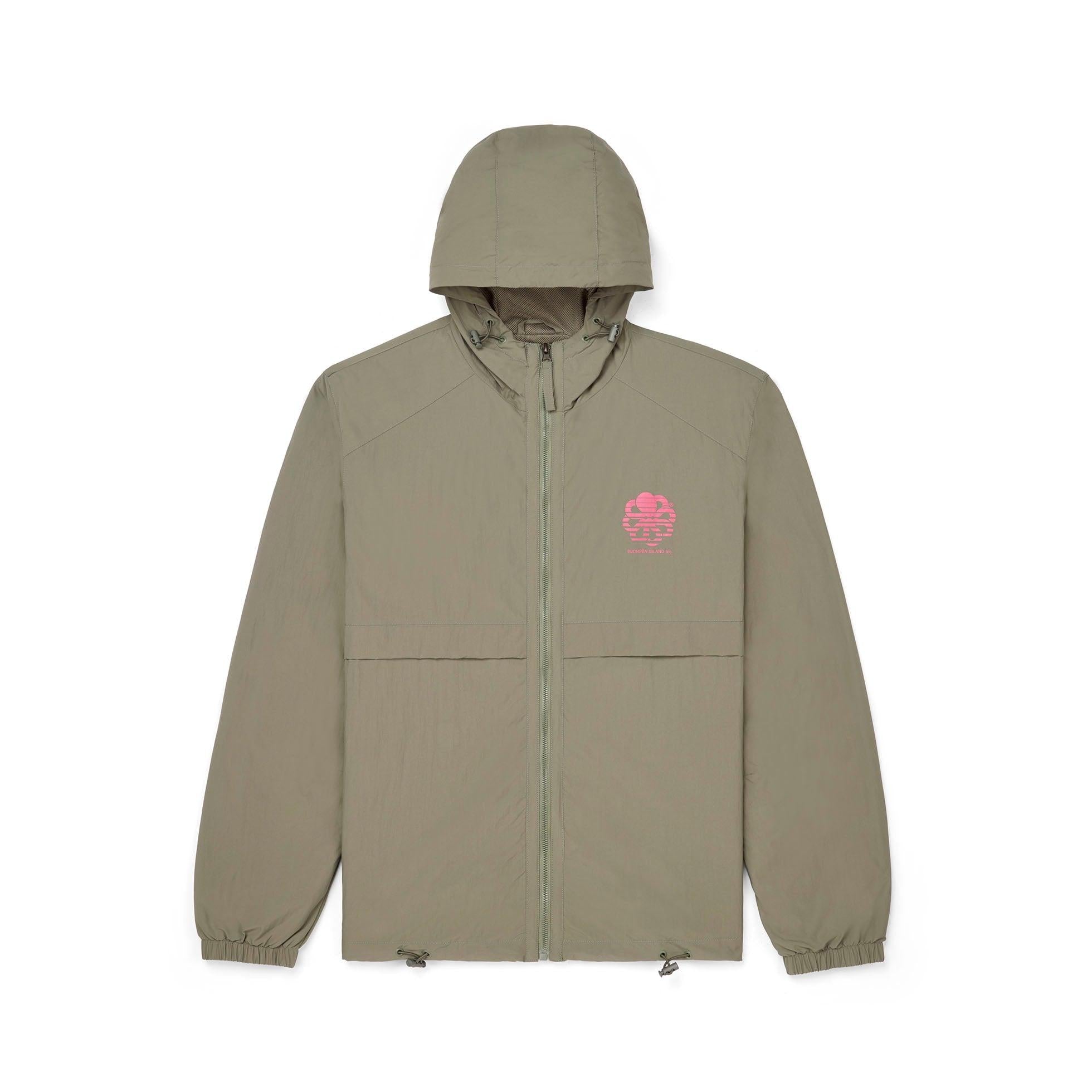 JONSEN ISLAND COUPE VENT WINDBREAKER Kaki à plat vue face
