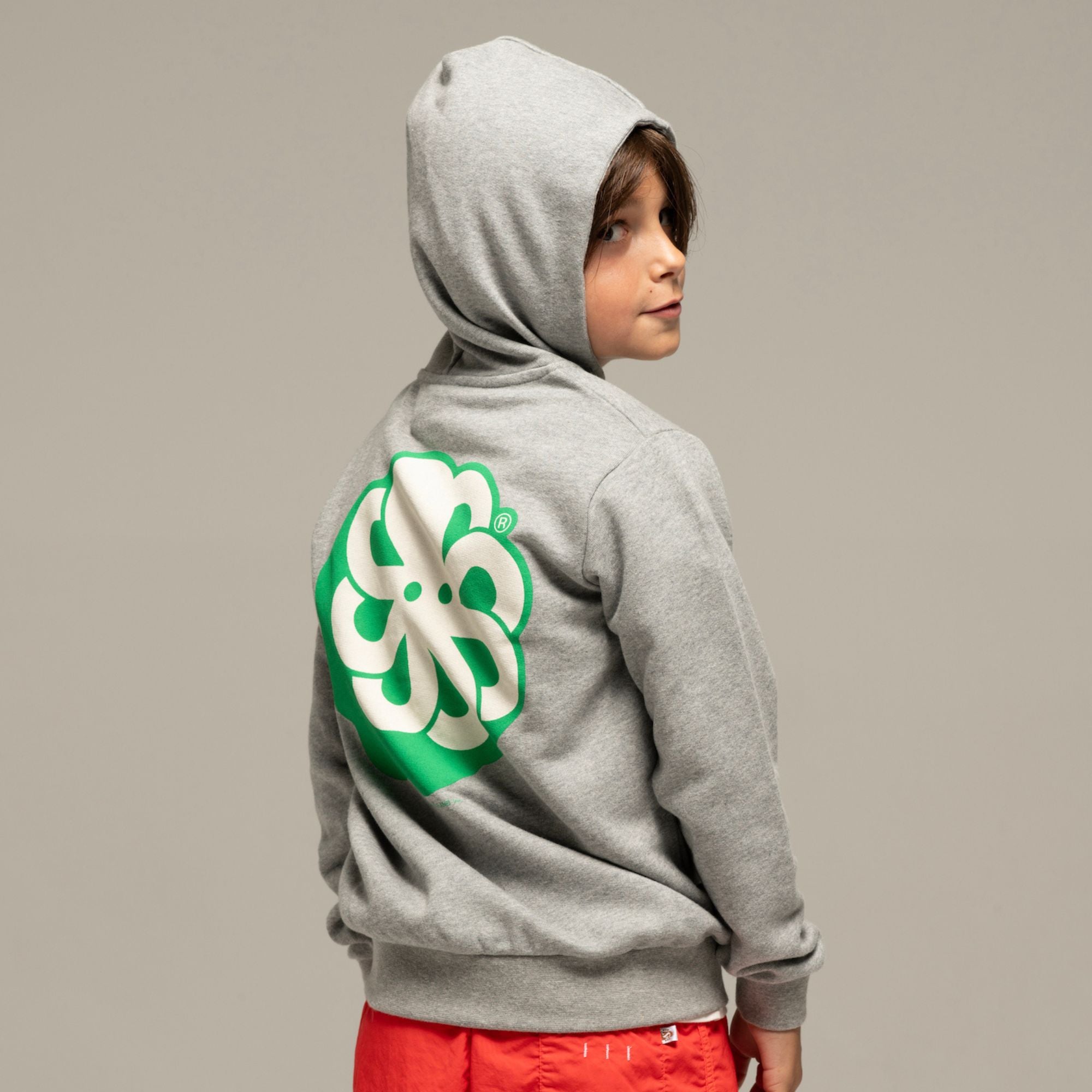JONSEN ISLAND SWEAT HOODIE ZIP KID BIG 3D Hgr portée vue logo