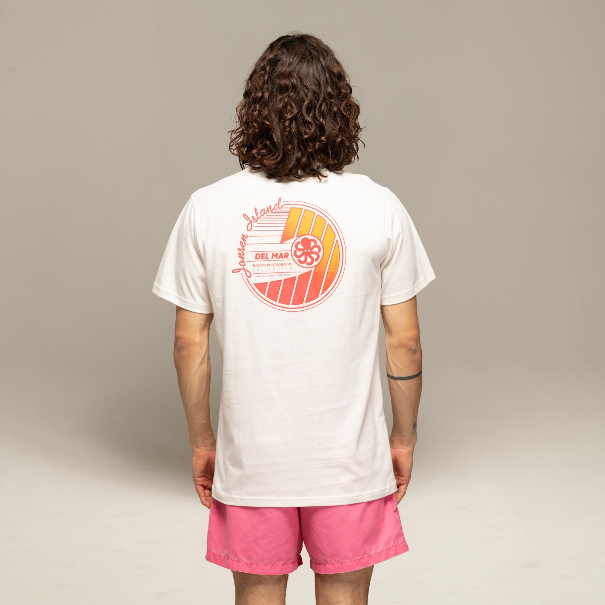 JONSEN ISLAND TEE-SHIRT CLASSIC DEL MARE Coconut porté zoom graphisme poulpe